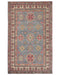 4x7 Gray Kuba Afghan Hand Knotted Wool Area Rug